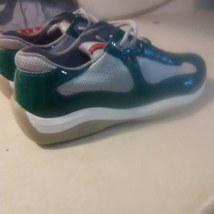 Women Authentic Green/Silver Prada Sneakers